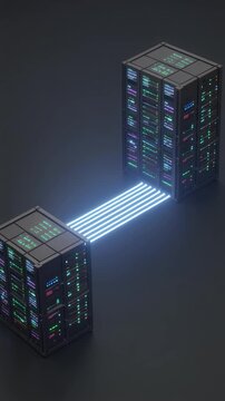 Secure server connection Protected data transfer, 3D render