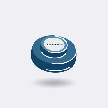 Donate button in blue icon design vector illustration