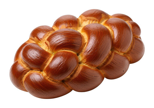 Golden brown braided challah bread, a delicious and visually appealing food item perfect for holidays, celebrations, or as a staple at any meal.