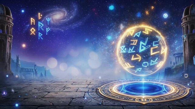 Fantasy RPG Summoning Circle and Glowing Ancient Rune Background