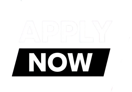 Apply now text with black and white colors for business calls to action and promotional graphics.