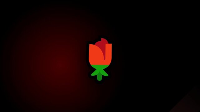 illustration video of a red rose