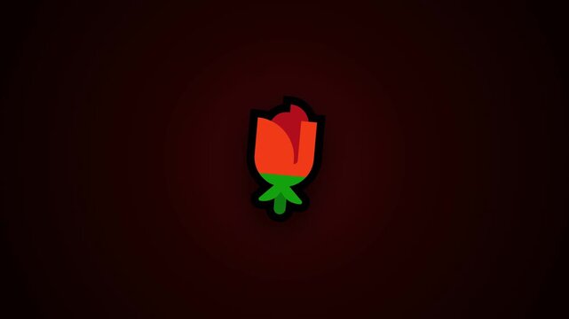 illustration video of a red rose