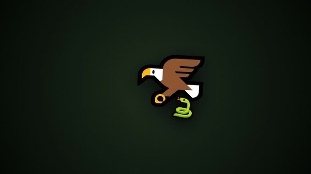 illustration video of an eagle carrying a snake