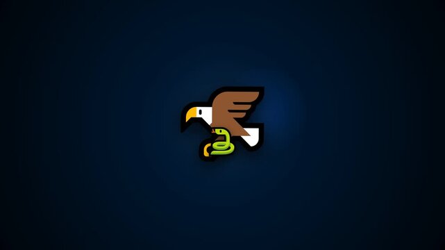illustration video of an eagle carrying a snake