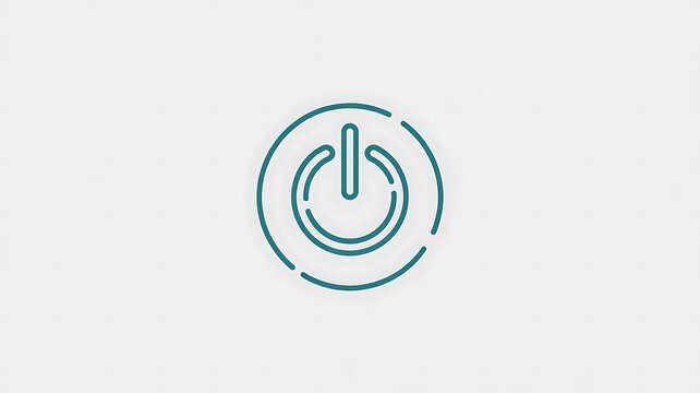 Blue power button icon on a simple clean background