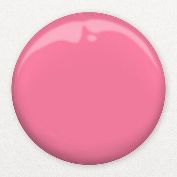 Glossy pink circular button isolated on white background