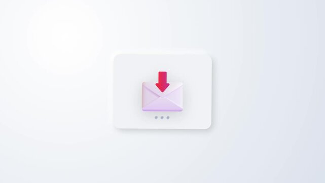 Red arrow pointing down into an envelope icon on white background