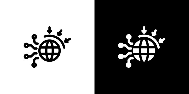 Digital Resilience icon concept with flat Black White Background. Vector illustration.