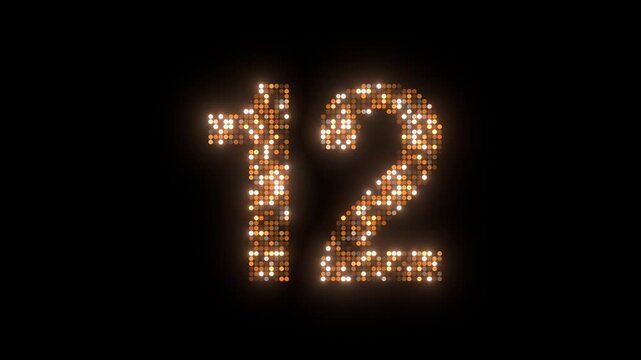 shiny gold 12th happy birthday anniversary text