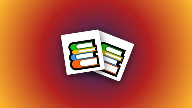 illustration video of two school textbooks