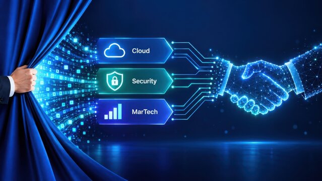 Digital transformation concept with cloud security and marketing technology