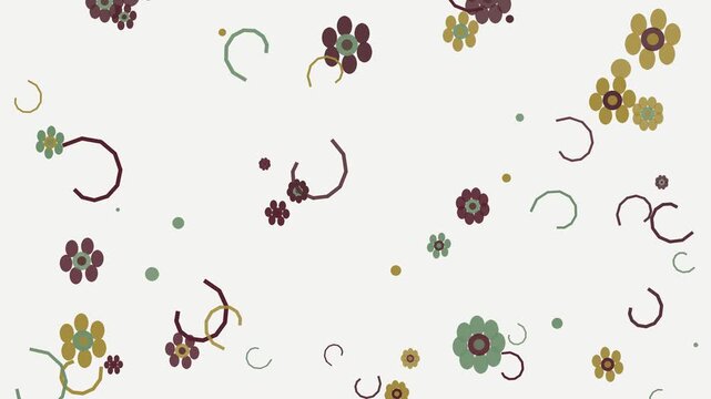 Seamless loop muted orange ornamental medallion motion background