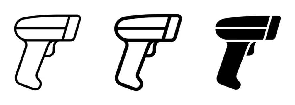 Barcode Scanner Icons, Retail Technology, Point of Sale Equipment, Data Capture Devices