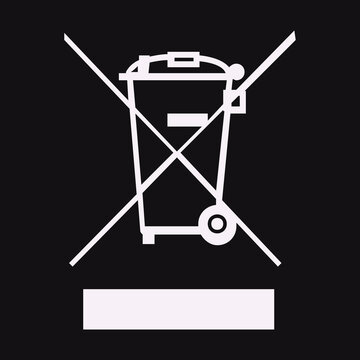 Crossed out wheelie bin WEEE electronic waste symbol icon vector