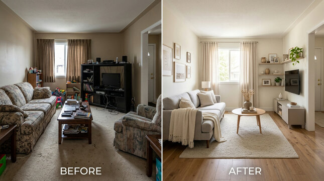 Living Room Makeover: Before and After Renovation Comparison