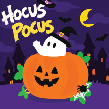 Hocus Pocus Halloween Pumpkin Poster
