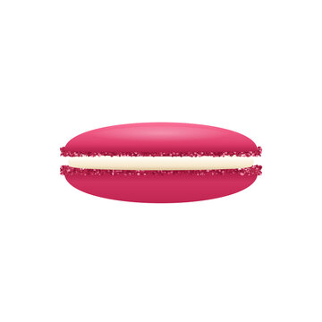 Raspberry macaron with cream filling