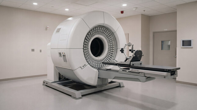 Gamma knife radiosurgery system in a modern hospital treatment room