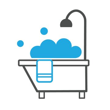 Bathtub blue bathtub icon design template