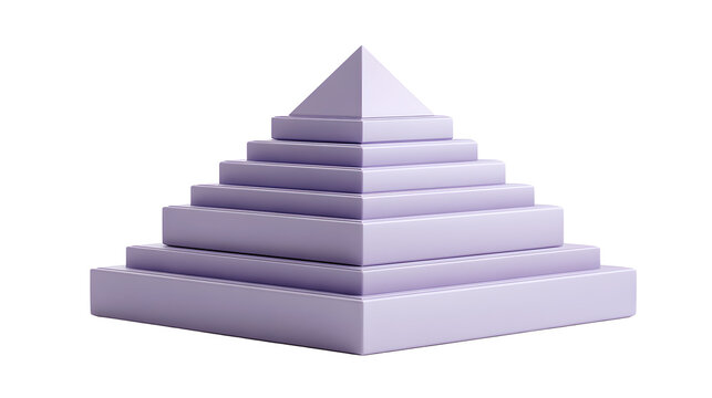 A floating 3d stepped pyramid is smooth