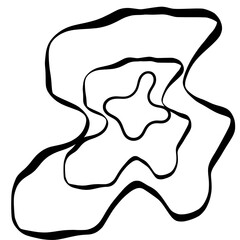 Fototapeta premium Concentric wavy lines forming an abstract fluid blob shape