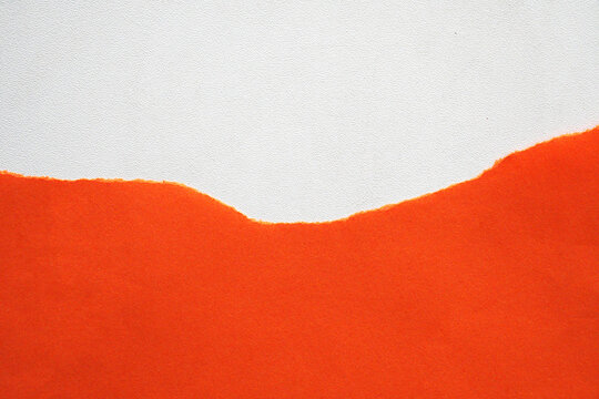 Abstract orange and white shape with a curved line pattern