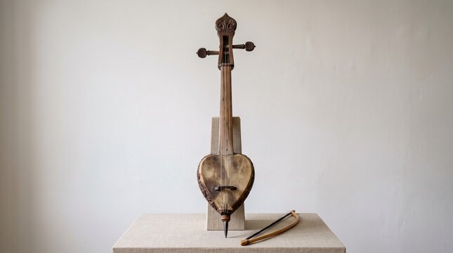 Authentic Javanese rebab representing Indonesian musical heritage for museum collections, cultural education, publishing, heritage campaigns, and arts documentation.