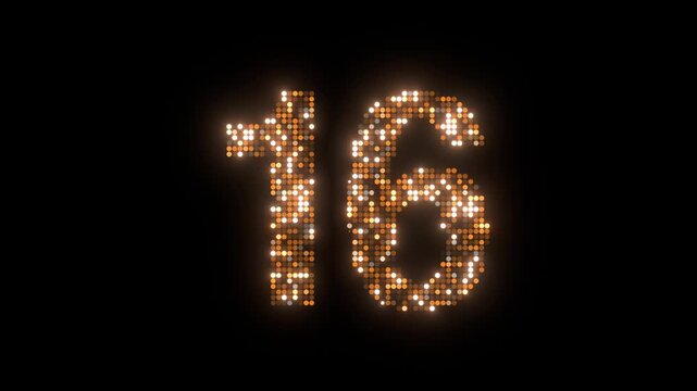 digital circle happy 16th birthday anniversary text background