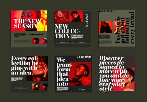 Modern Editorial Fashion Campaign Social Media Layout Collection
