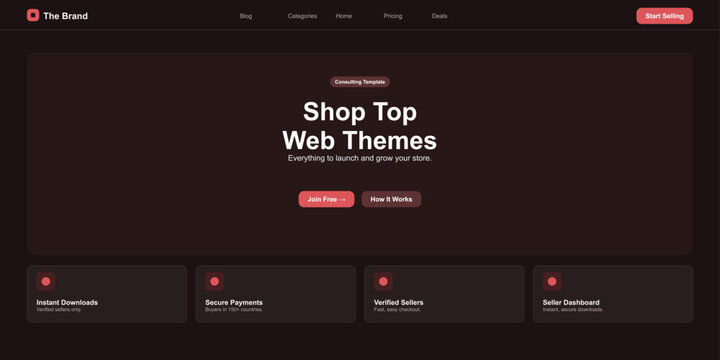 Modern ecommerce website template with shop themes preview Vector