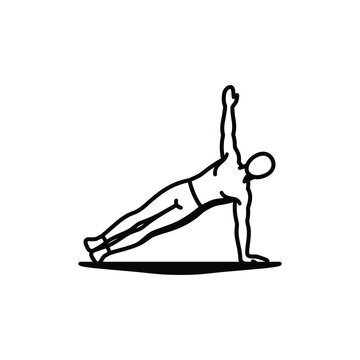 Person performing a side plank exercise on a mat.
