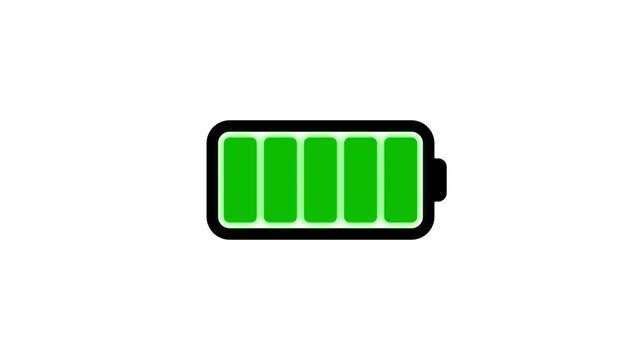 Vibrant green battery icon signifying a full charge, an essential graphic element for displaying complete power status in modern digital interfaces and electronic device applications
