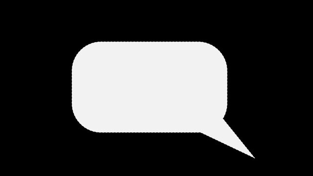 thinking speaking chat bubble animation video on black background, dialogue bubble chat animation and messaging.