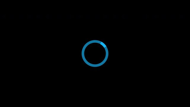 Blue Ring Loading Icon Animation, In Which A Circle Rotates, Loading Icon Animated On A Transparent Background, 4k Animation.