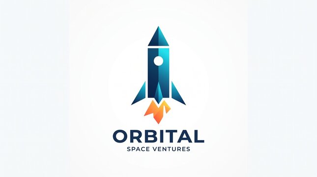 Stylized blue rocket logo representing launch, innovation, startup growth, aerospace, technology, and future development