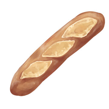 手描き風のリアルなパンのイラスト