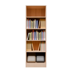 3D Wooden Bookshelf with Books and Storage Boxes © Samlakodad