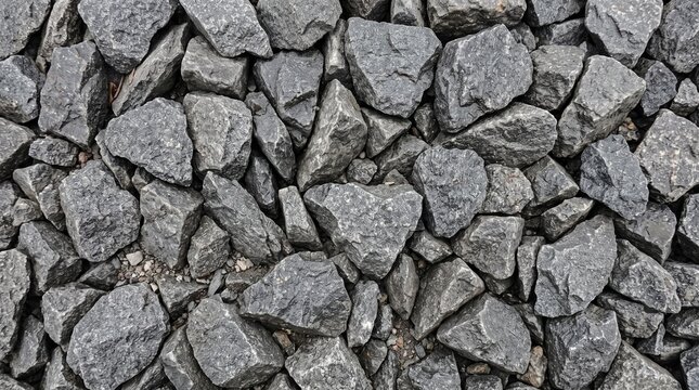 Rough Gray Railway Ballast Stone Texture Background for Industrial Construction Design and Architectural Visualization