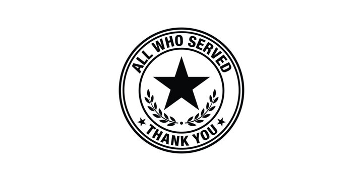 All who served thank you military emblem