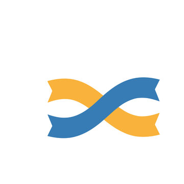 Blue and orange ribbon infinity symbol
