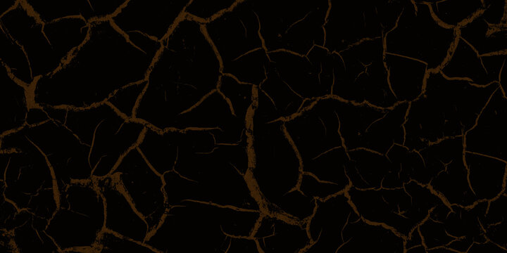 Dark black background, with jagged golden, cracks, textured abstract, surface