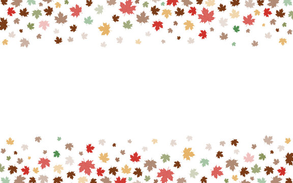 fall autumnal leaves confetti border thanksgiving frame 