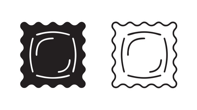 ravioli pasta vector icon with silhouette and line art design silhouette with line art vector icon