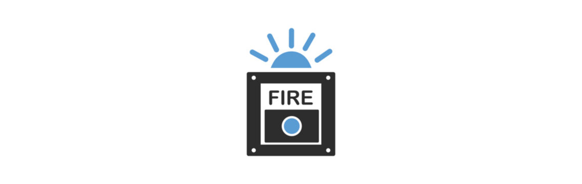 Fire Alarm Switch with Emergency Siren Light Vector Icon
