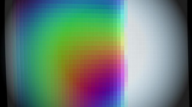 Abstract digital glitch background, with shifting rainbow, pixel gradient motion