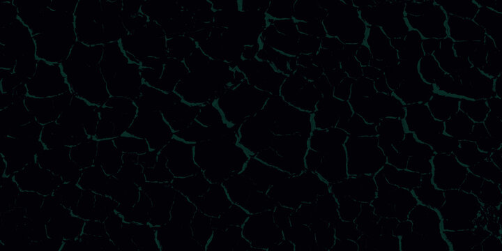 Deep black cracked texture with teal luminous veins, abstract energy flow pattern
