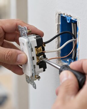Conexi&oacute;n de un interruptor el&eacute;ctrico en una pared de yeso