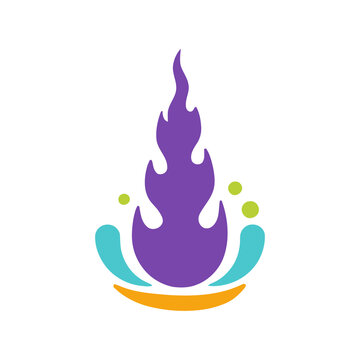 Abstract flame and water logo