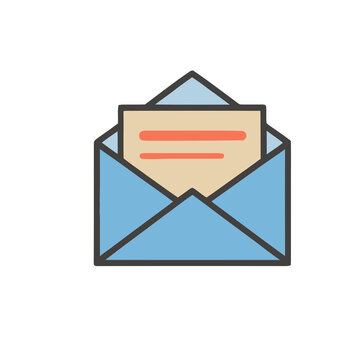 Open envelope with letter icon
